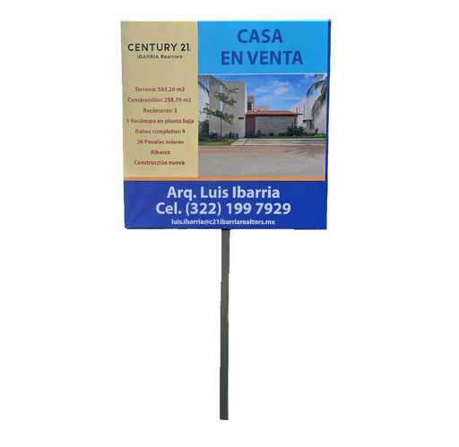Letrero Real Estate 120x120cm